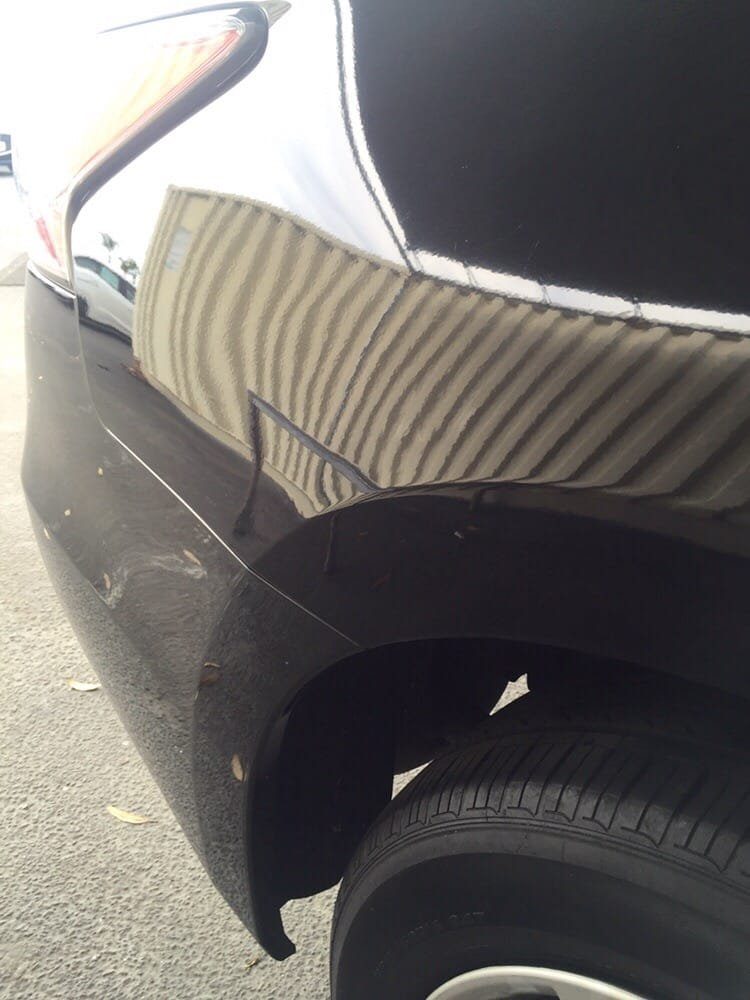 Panel after paintless dent repair