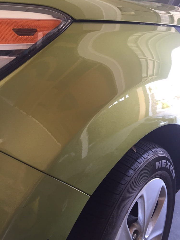 Panel after paintless dent repair