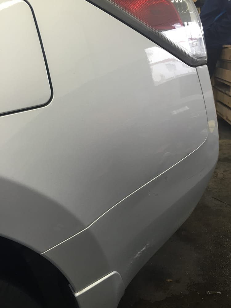 Panel after paintless dent repair