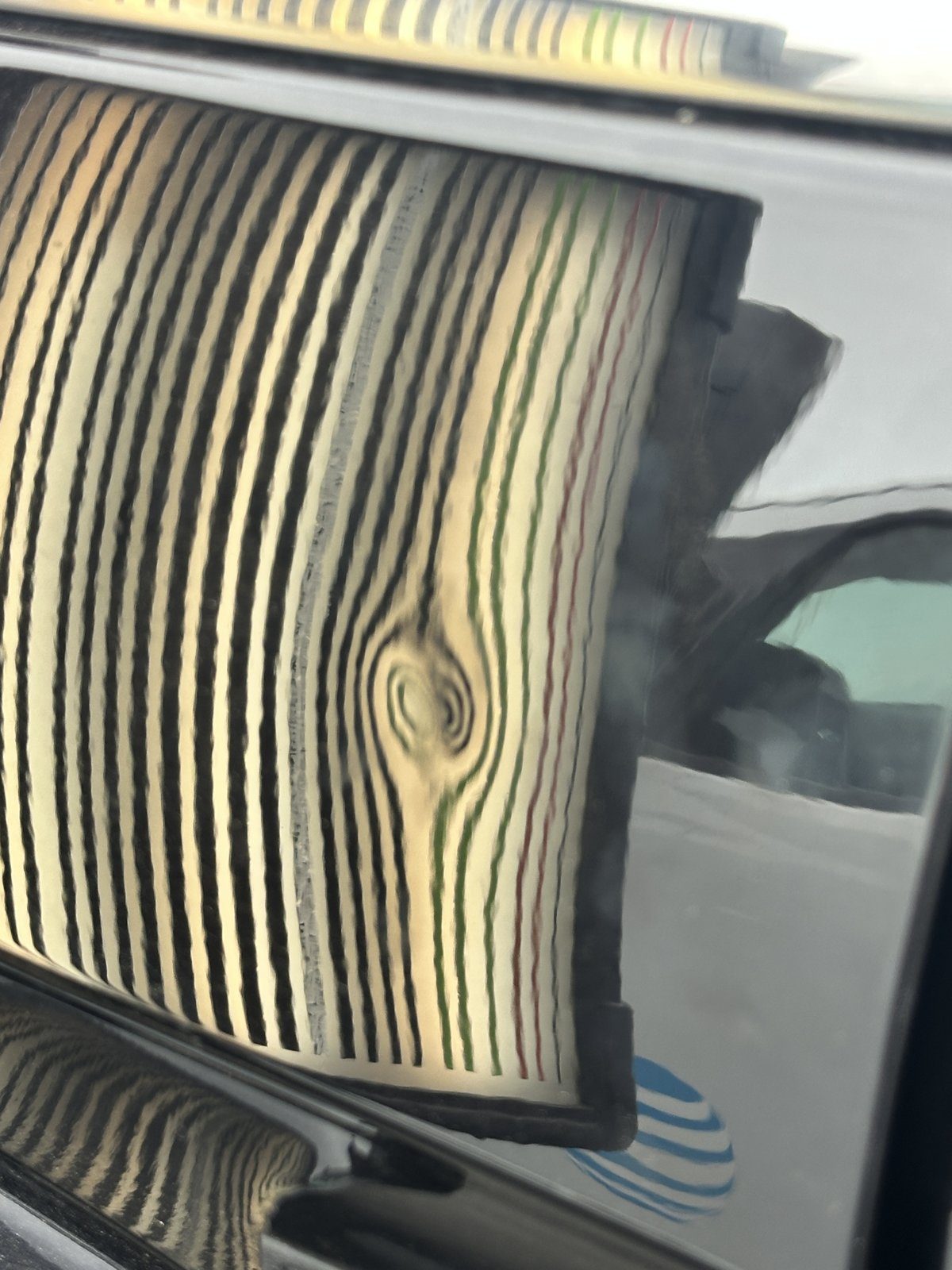 Panel before paintless dent repair