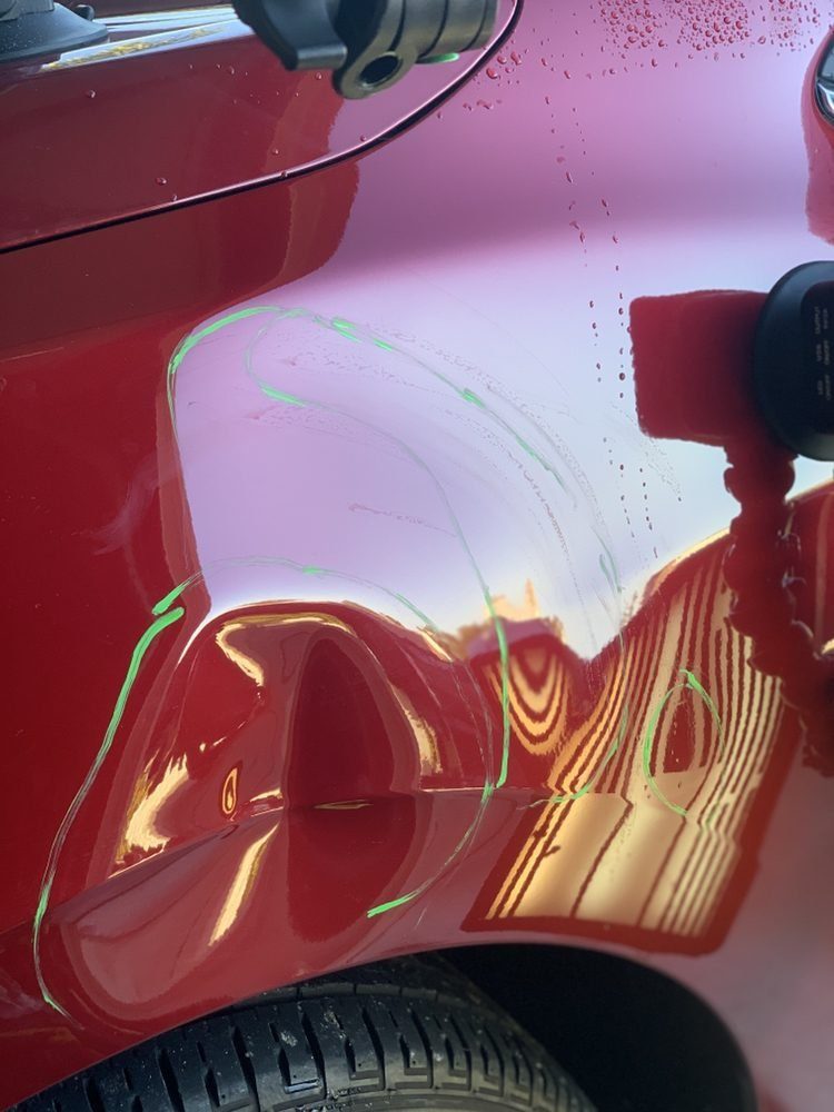 PDR inspection of an automotive panel using reflected light