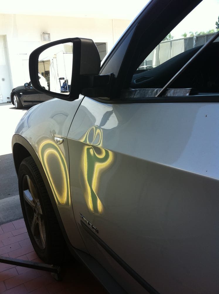 PDR inspection of an automotive panel using reflected light